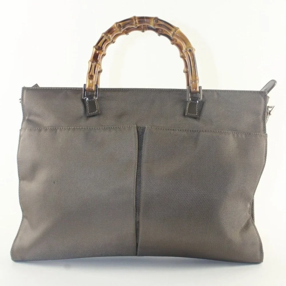 Gucci Green Leather 2way Bamboo 7GK1129K